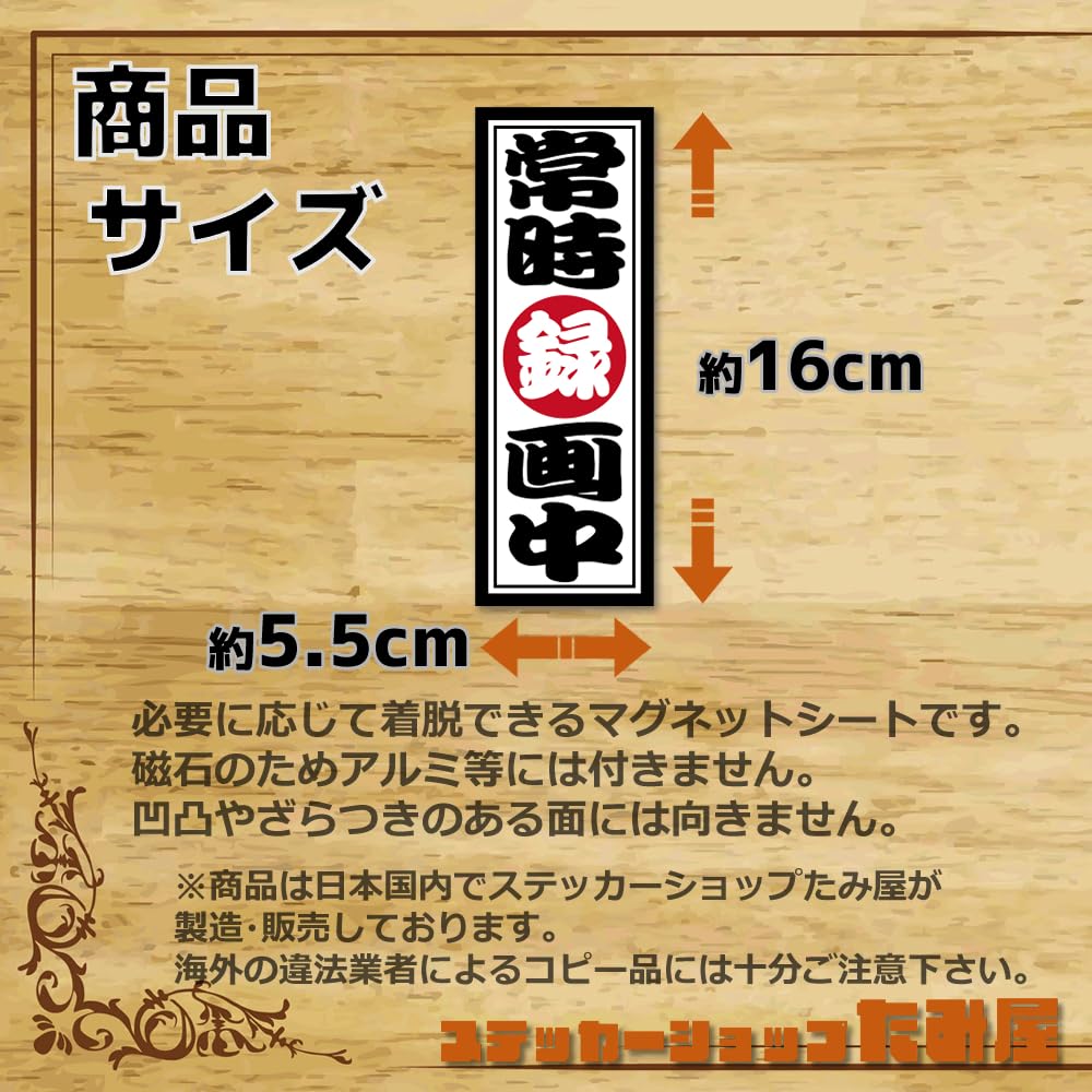 Tamiya Constantly Recorded Bill Style Stickers with Dash Camera Display 2.2 x 6.3 inches