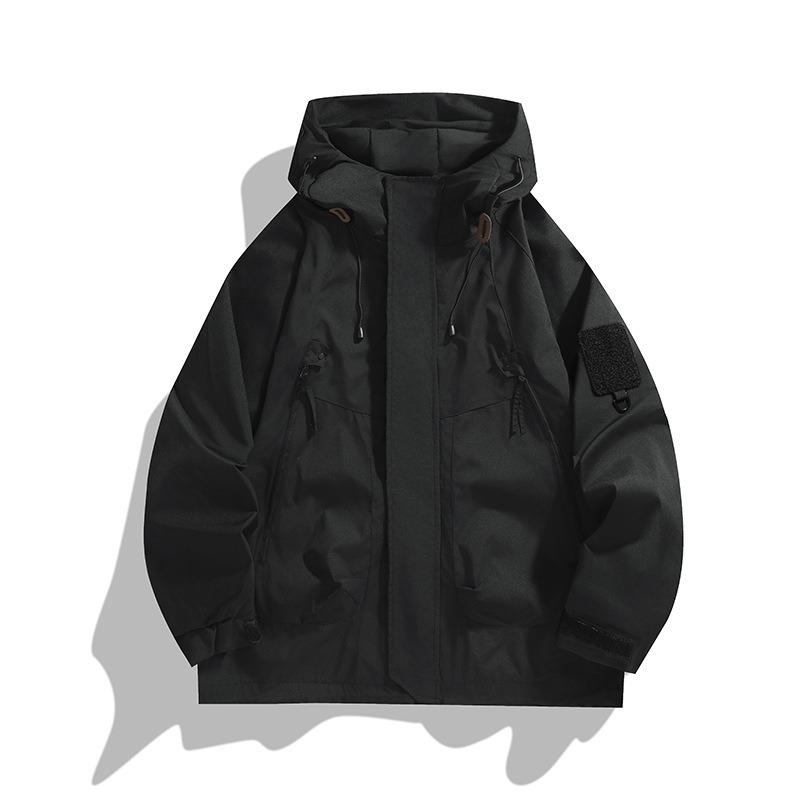 Men Hooded Casual Outdoor Jacket Windproof Waterproof Hiking Sports Coat