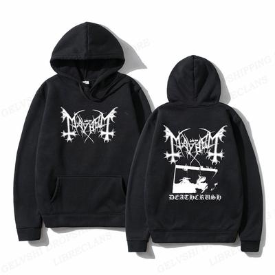 Mayhem Deathcrush Hoodie Män Mode Luvtröjor Grafik Långärmad Pullover Album Hoodie Dam Svettningar Överdimensionerade Kläder Rapper