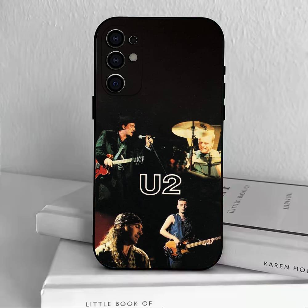 Custodia per Telefono Band UU-U2 Per Samsung S25,S24,S21,S22,S23,S30,Ultra,S20,Plus,Fe,Copertura Nera in Morbido Silicone