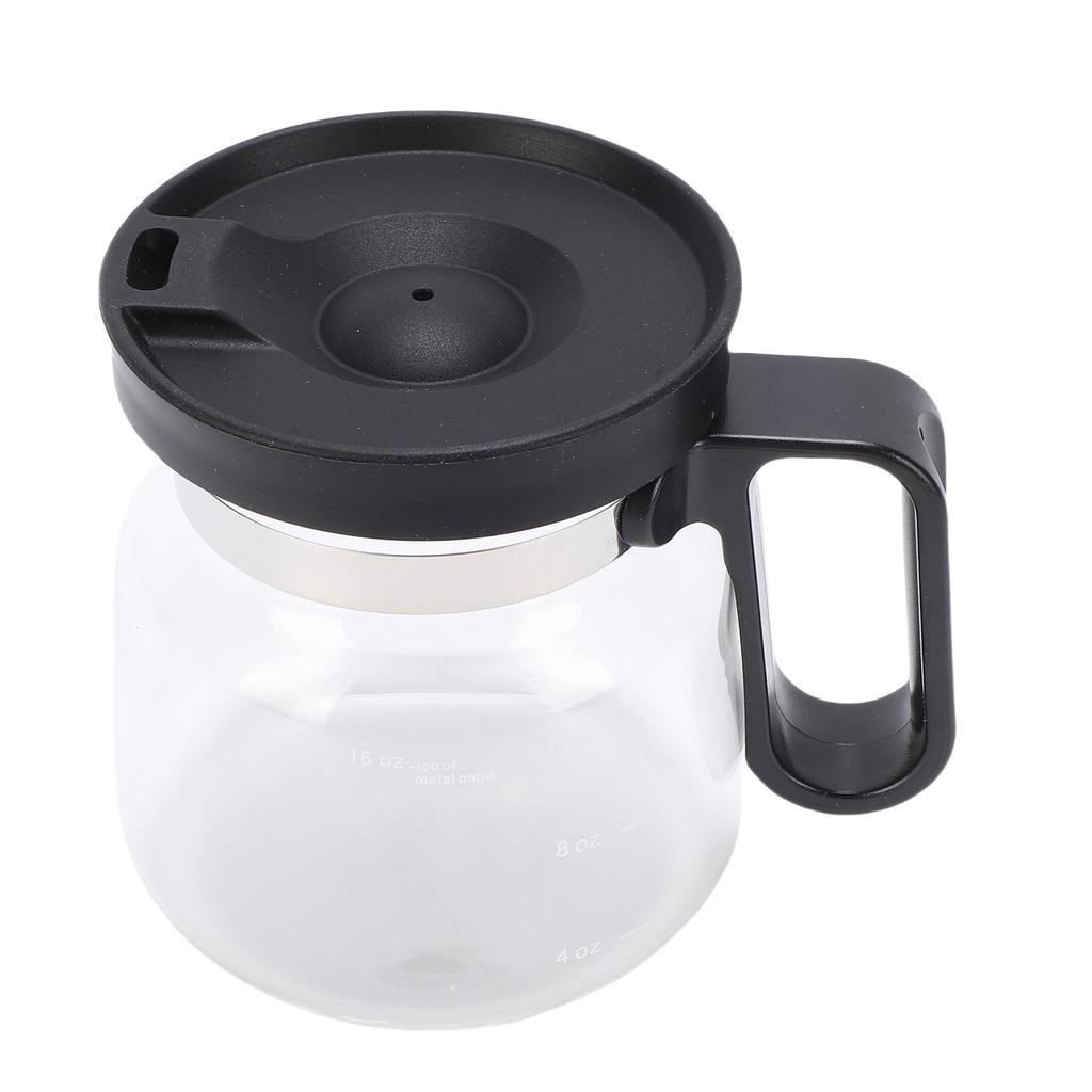 16 Oz Coffee Pot Mug Clear Borosilicate Glass Coffee Pot Tea Cup Mug with Silicone Spill Proof Lid Comfortable Handle for Teas Chocolate