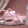 10Pcs Pink Pearl Portable Gift Box Wedding Portable Ribbon Souvenir Wedding Candy Paper Box Diy Party Packaging Supplies