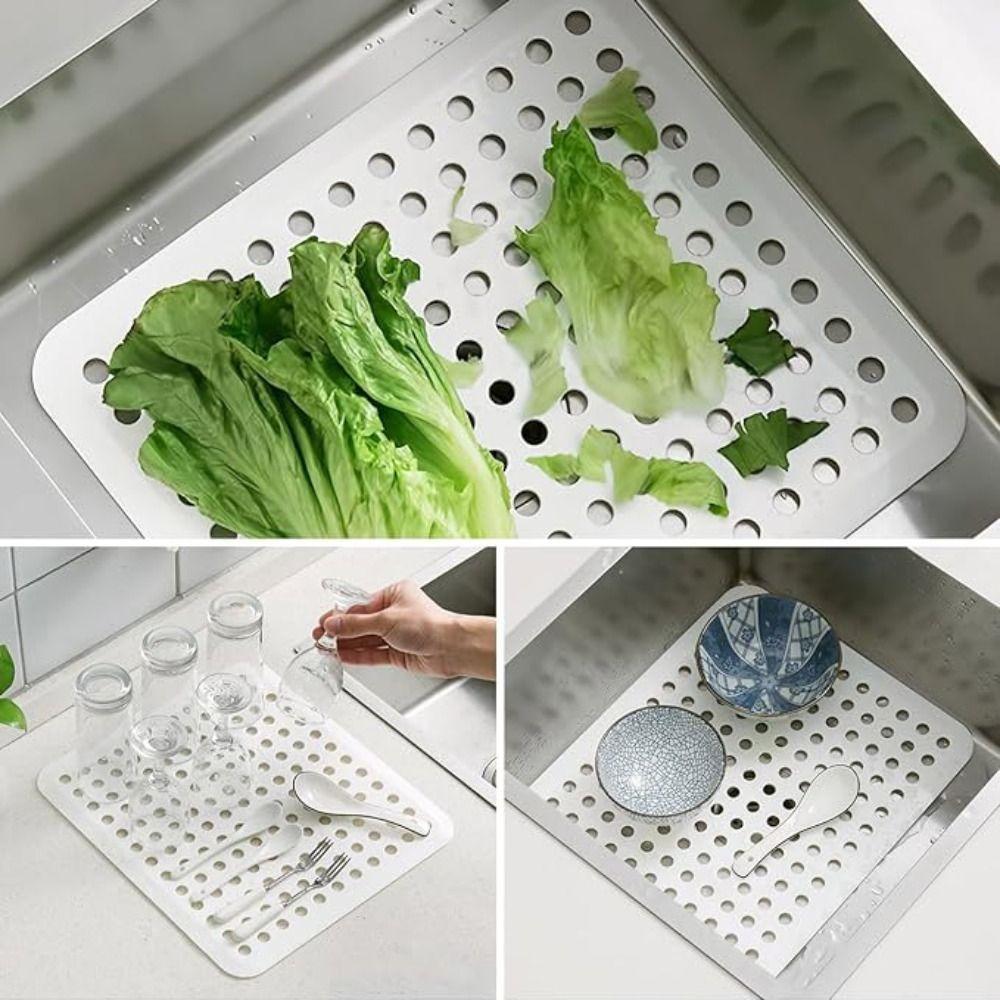 Resin Sink Protectors Anti-blocking Dish Drying Mat Sink Drain Mat Vegetable and Fruit