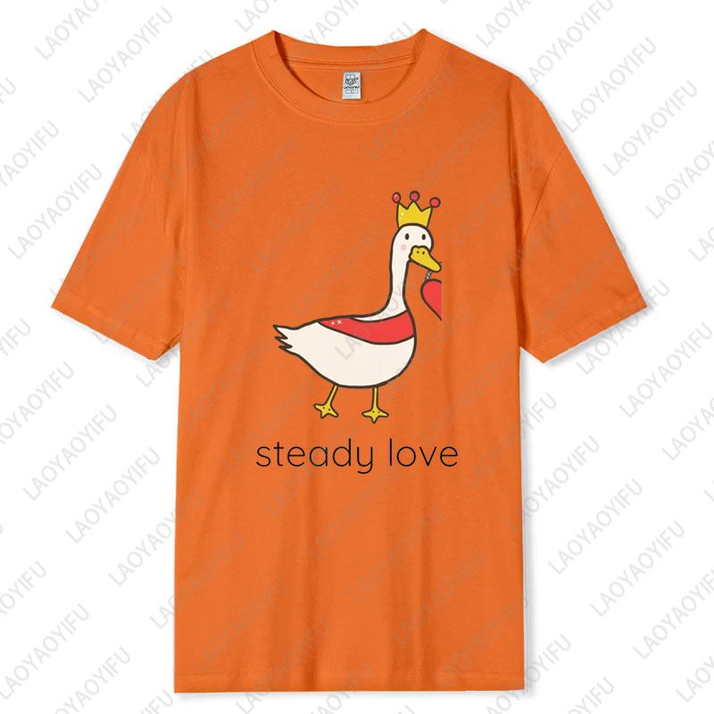 Funny Couple Cotton Tshirts Valentines Day Gift for Husband Wife Girlfriend Boyfriend Goose Tender Heart Tee Lovers Clothes