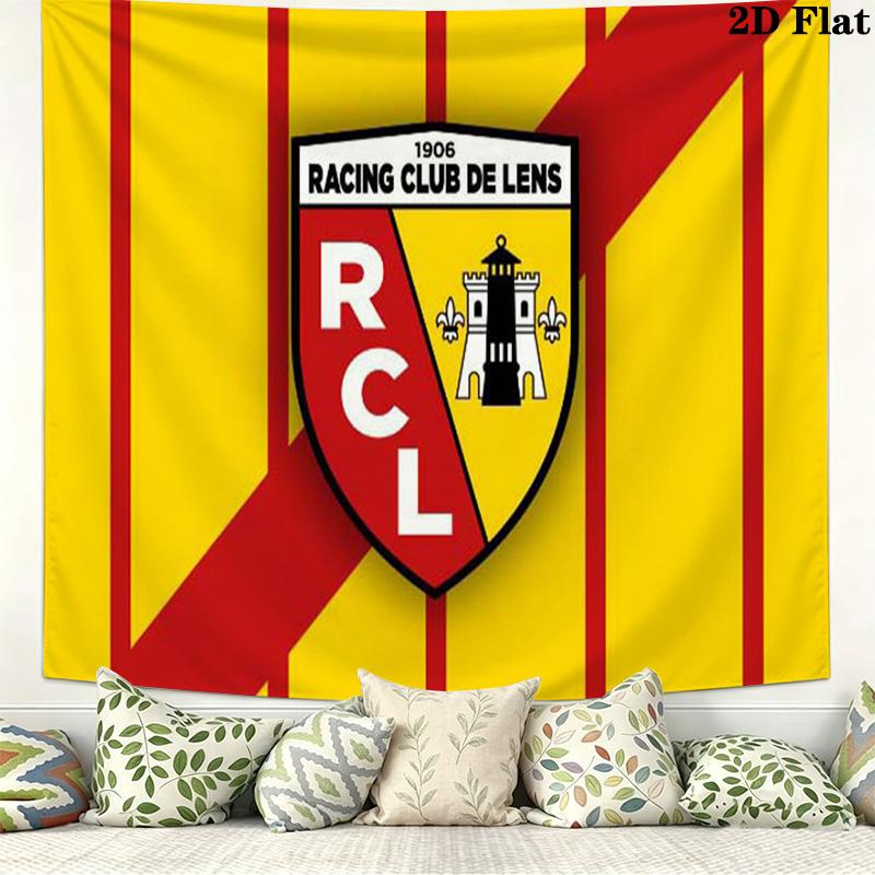 RC Lens Logo Wall Tapestry Aesthetic Wall Hanging Printed Fabric Blanket Decorative Tapestries for Bedroom Living Room Home Decor
