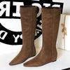 Fashion 2024 Winter New Brand Women Knight's boots Fashion Pointed Toe Slip On Knee-high Boots Thin Low Heel Long Boots Shoes