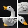 Four-piece Duck Family Sculpture Set Creative Resin Decorative Ornament for Outdoor Garden and Pond Decoration