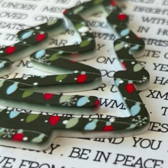 1/3Pcs Christmas Tree Bookmark with Card Tree Shape Acrylic Book Page Marker Clip Decoration Book Lovers Birthday Holiday Gift