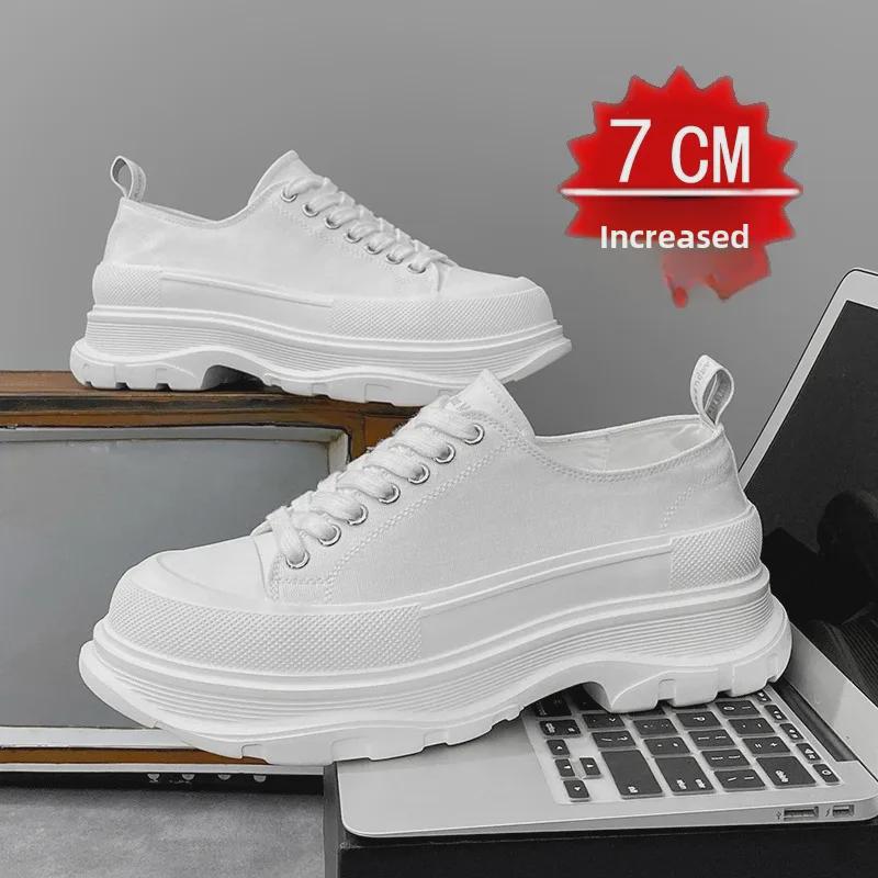 Unsichtbare, höhenverstärkende Herren-Sneaker: 12 cm High-Top, 10 cm lässiges Canvas, trendige Schuhe mit dicker Sohle, COS.