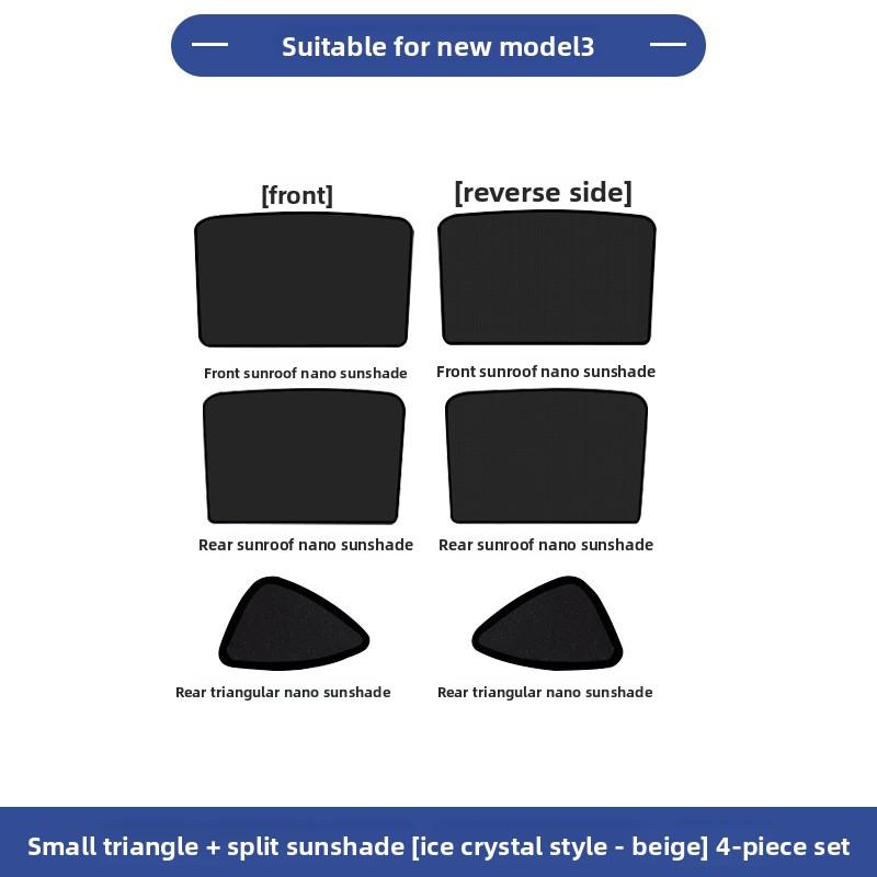 Naklejka Samochodowa Na Tesla Model 3 Model Y Osłona Przeciwsłoneczna Ulepszona Izolacja Ciepła Osłona Przeciwsłoneczna Dach Panoramiczny Osłona Dachu Kurtyna Lodowy Kryształ Hurtowa