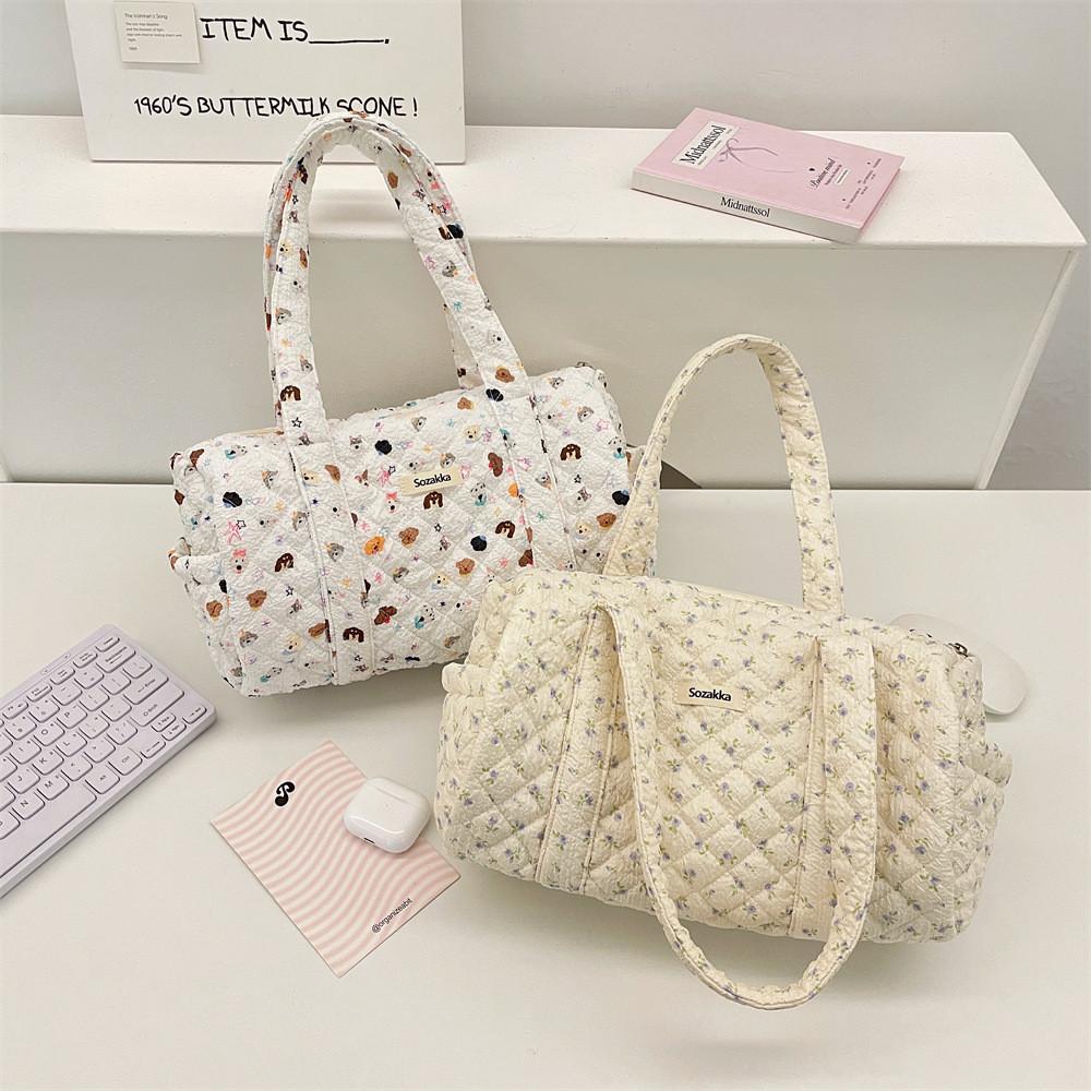 Soft Polyester Round Cylindrical Shoulder Bag With Mobile Pocket For Casual Outings
