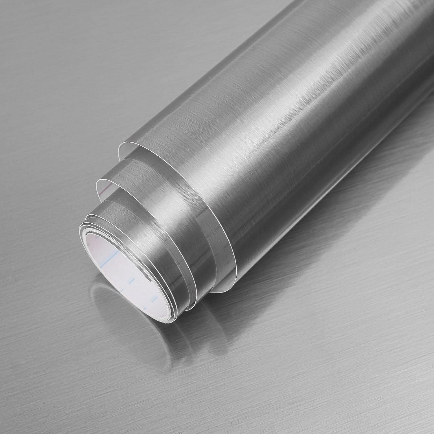 

Silver Contact Paper Self Adhesive Decorative Film Silver Metallic Wallpaper for Kitchen Stainless Steel Household Appliance 30x200cm серебряный