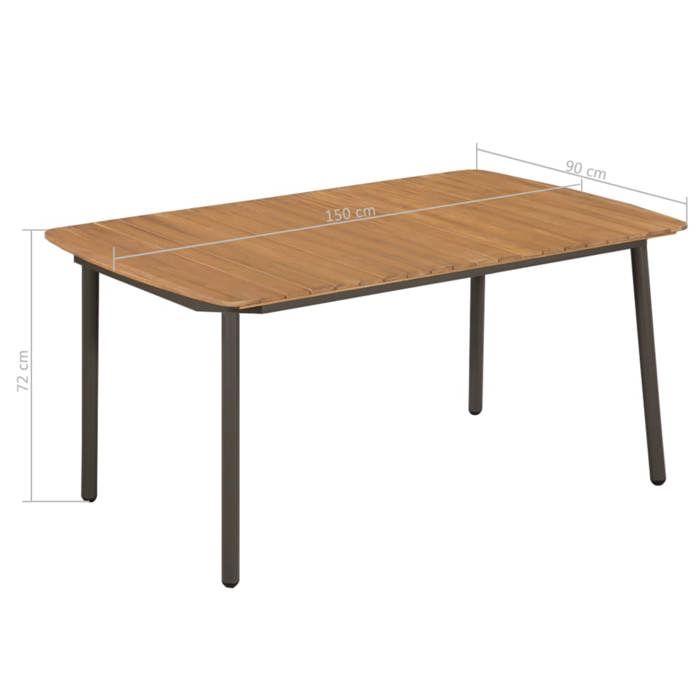VidaXL Ensemble de Salle à Manger de Jardin 5 pcs Table et Chaises de Repas de Patio Mobilier à Dîner de Terrasse Extérieur 3072491