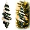 Crochet Snowman Spiral Ornament DIY Kit for Beginners 3D Hanging Christmas Tree Craft Set with Wool Yarn Crochet Hook Snowflakes and Beads