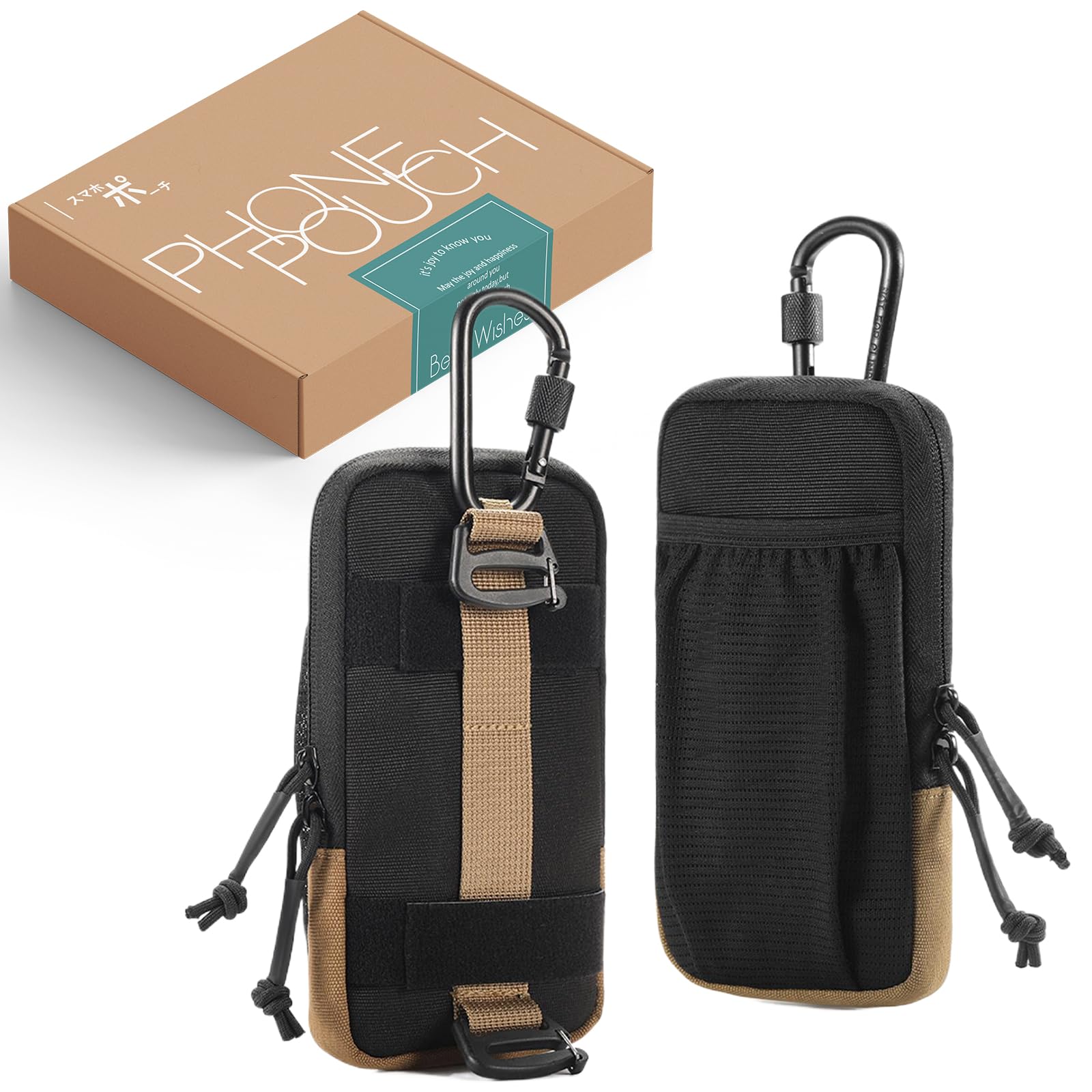 

Smartphone Multifunctional Belt Case for Convenient for Compatible with iPhone iPhone Galaxy and Smartphones up to Pouch, Hiking, Carrying, чорний