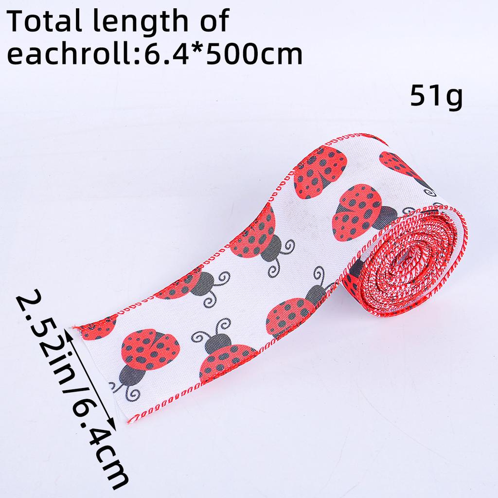 Red And Black Polka Dot Ladybug Ribbon Spring And Summer Creative Ladybug Ribbon Packaging Tape Atmosphere Layout Supplies