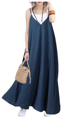 Maxilanges Camisole-Cami für alle schwangeren Zimmer, einfach zu yulme-Zimmer blau BLAU 2XL [Anri] Kleid, Kleid, locker, groß, Mutterschaft, Jahreszeiten, Damen