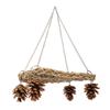Bird Seagrass Swing Toys Safe Healthy Hand Made Relieve Boredom Bird Foraging Chew Wall Toys with Pine Cones Chains