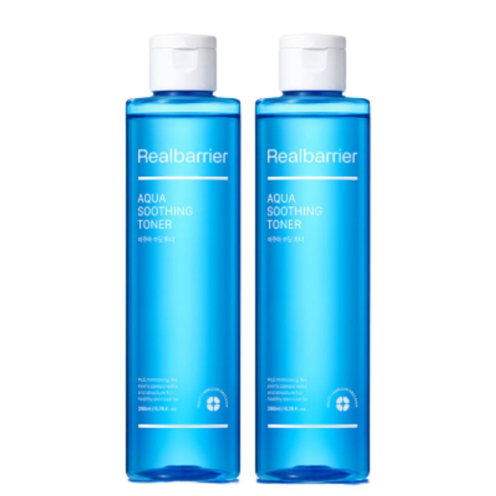 Real Barrier Aqua Soothing Toner 200ml Duo Set (2PCS) - Hydrating Cooling & Soothing Prep for Dehydrated Sensitive Skin
