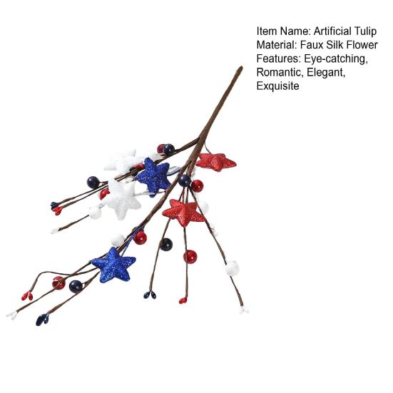 Künstlicher Tulpenblütenstiel Herzförmige Beerenpicks für Valentinstag Jahrestag Blumensträuße Hochzeit Heimdeko