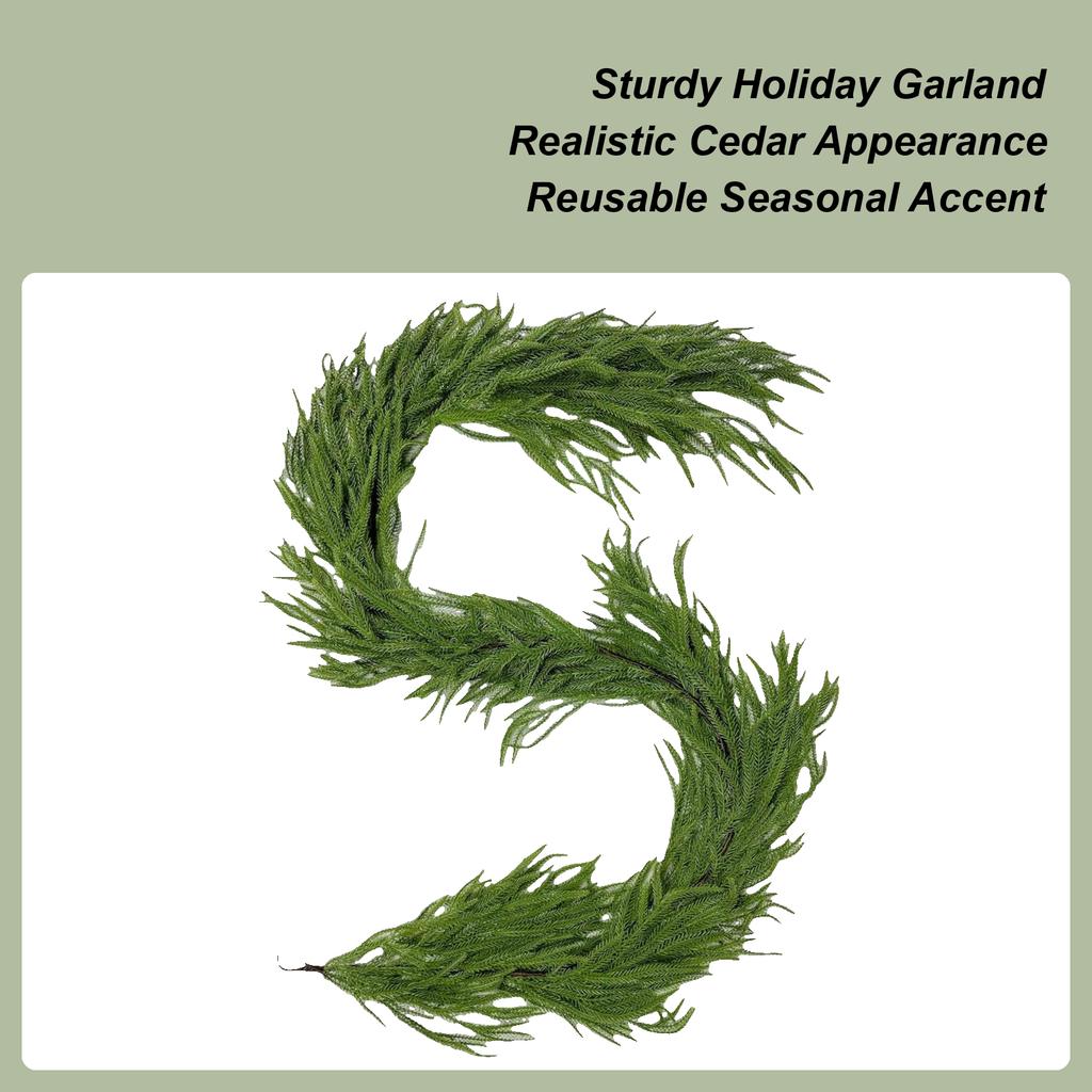 Cedar Garland Realistic Holiday Party Supplies Artificial Greenery Garland For Winter For Outdoor Indoor Porches Front Door