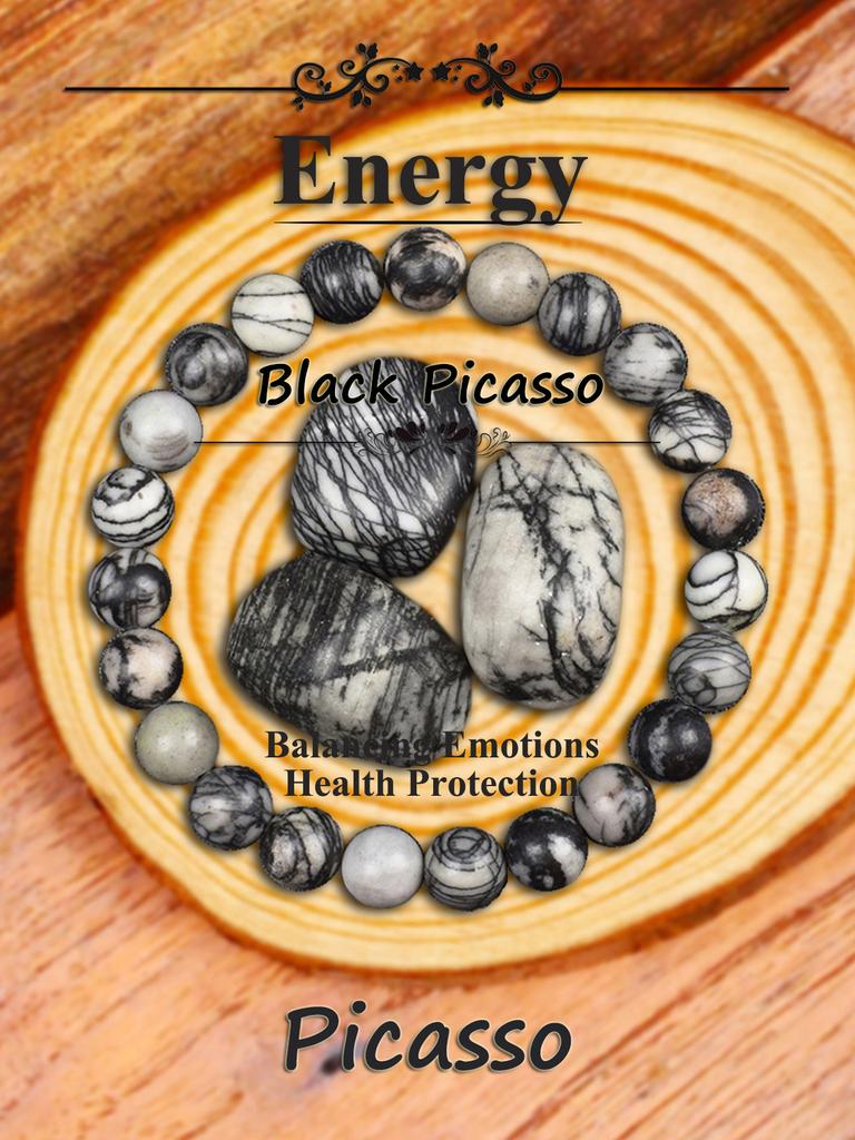 Real Natural Labradorite Stone Bead Bracelet Men Women Vintage Black Flash Stone Bracelet with Original Natural Crystal Gift