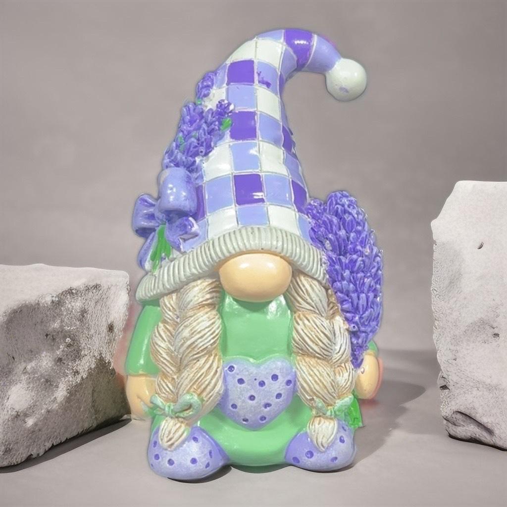 

Lavender Gnome Resin Cowboy Couple Home Decor