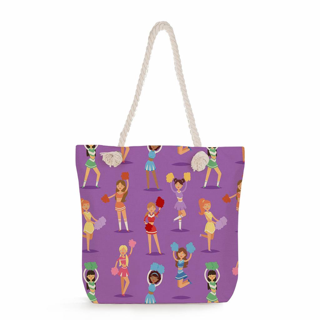 Gymnastics print thick rope single-shoulder beach bag 7245 CLE
