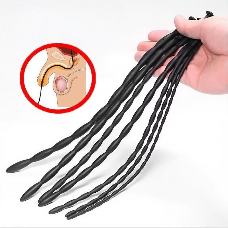Urethral Dilator Plug Soft Flexible Silicone Wave Texture Male Urethral Stimulation Stick