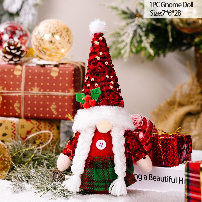 Nordic Gnome Plush Faceless Doll Christmas Decoration for Home Handmake Santa Elf Doll New Year kids Gifts Xmas Table Ornaments
