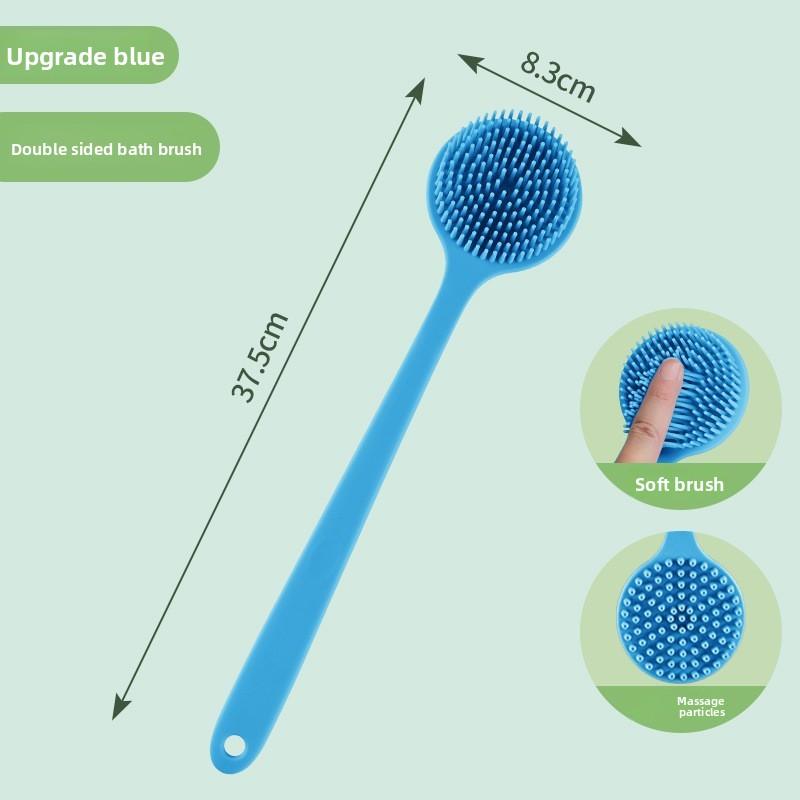 Silicone Long Handle Double-Sided Bath Brush for Exfoliation and Massage