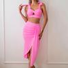 2024 European & American Style Women's Nylon Three-Piece Swimsuit Bikini Set