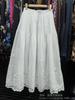 A-liniowa Długa Spódnica Wiosna 2026 z Ciężkim Haftem i Pikowaniem 3D z Kwiatów w Białej Bawełnie
