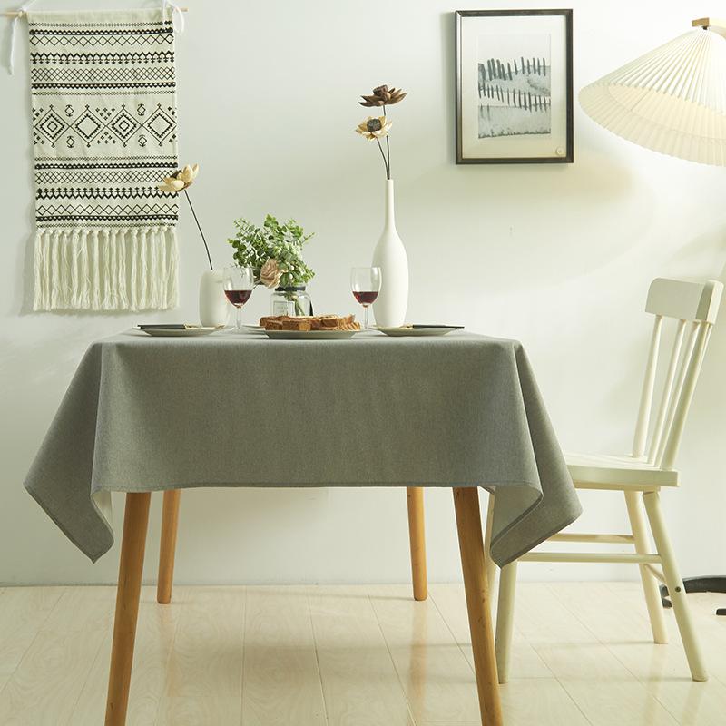 Nordic Minimalist Solid Color Tablecloth Water-resistant and Oil Resistant Restaurant Tablecloth Available in Multiple Colors