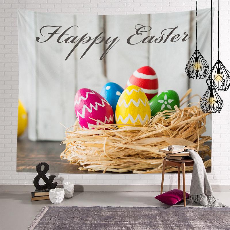 Home Decoration Easter Series of Easter Egg Printing Polyester Tapery Tapestry Is Suitable for Bedroom Living Room Tapiz