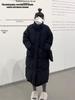 2025 Women's Korean Style Mid-Length Down Jacket - Thickened Stand-Up Collar White Duck Down Winter Coat