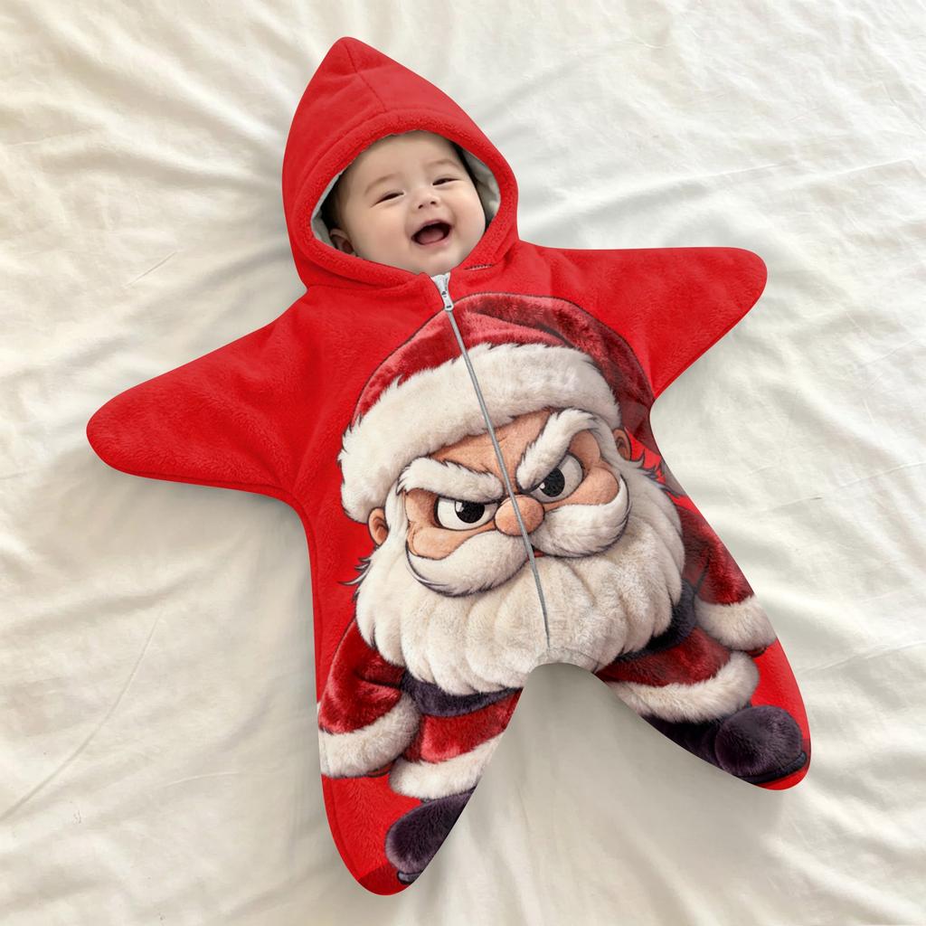 Baby Swaddle Blanket with - Flannel -Startle Wrap for Newborns, Christmas Print Sleep Sack for Boys Girls, Portable Outdoor Swaddle