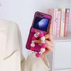 Applicable to Samsung ZFlip5 striped mobile phone leather case zflip4/3 cloth pattern portable anti-drop all-inclusive case protective case