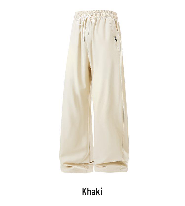 

2026 Men s Spring-Summer Casual Ice Silk Elastic Pants - Teenager Loose-Fit Sportswear 2XL