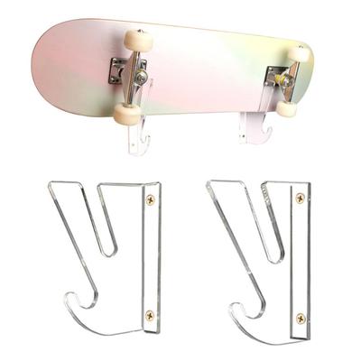 Wall-mounted Display Rack for Skateboards with Storage Hooks 2PCS Wall-mounted Display Rack