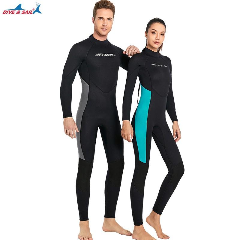 Diving Suit 3MM Long-sleeved One-piece Thermal US Version Large Size Snorkeling Surfing Cold-proof Wet