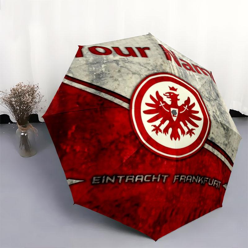 1 PC Automatic Folding Umbrella - Eintracht Frankfurt Custom Name Pattern, Portable & Foldable Design with 8 Ribs, Christmas Birthday Gifts