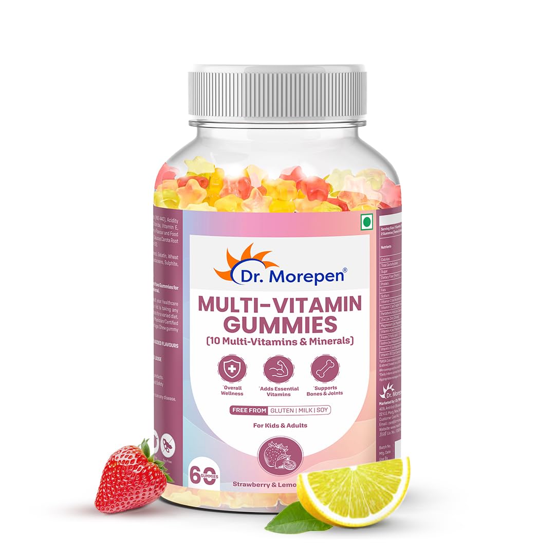 

Dr. Morepen Multivitamin Gummies 60 Count With 10 Essential Vitamins & Minerals For Daily Wellness