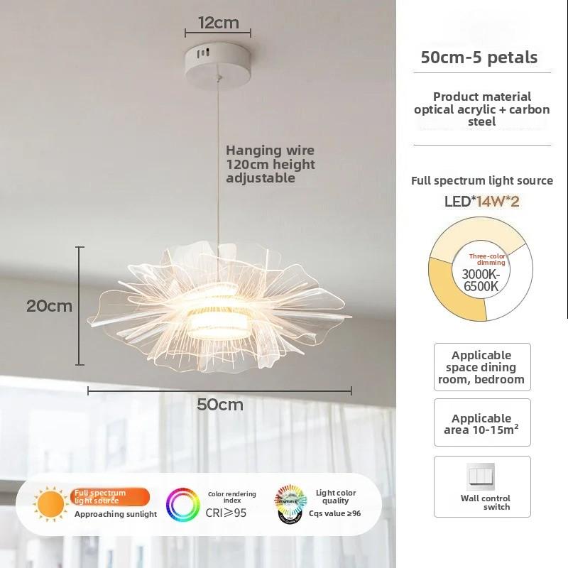 Modern Minimalist Living Room Chandelier Creative Petal Lamp Bedroom Light Luxury Lamps