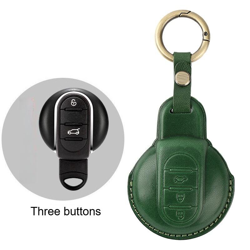 For Mini Cooper F54 F55 F56 F57 F60 Clubman Countryman Leather Car Key Fob Protection Cover Keychain Auto Accessories