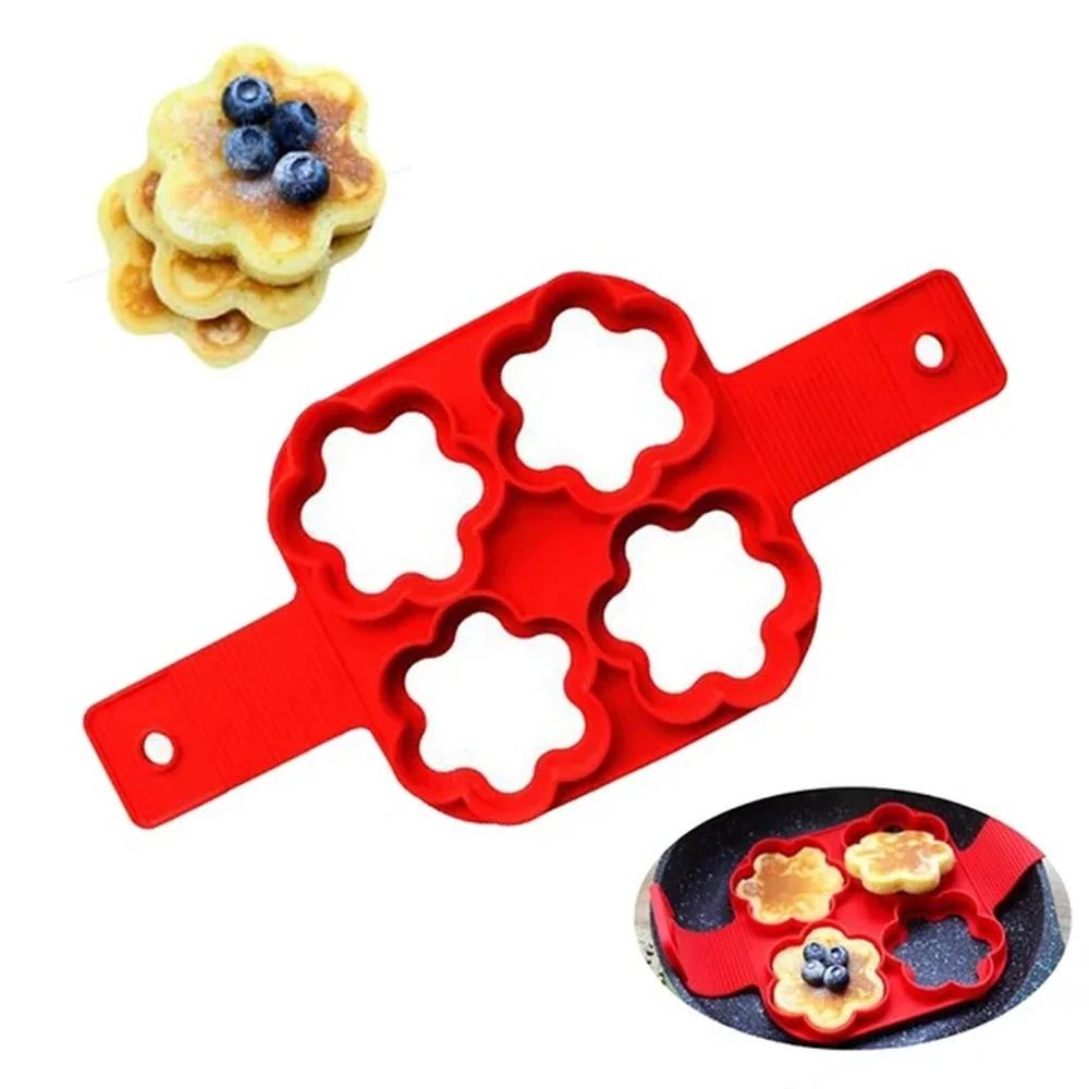 Pancake Maker Mold Egg Cooker Fried Egg Shaper Kitchen Omelet Silicone Nonstick Egg Pancake Ring 4/7 Cavity Moulds for Cooking