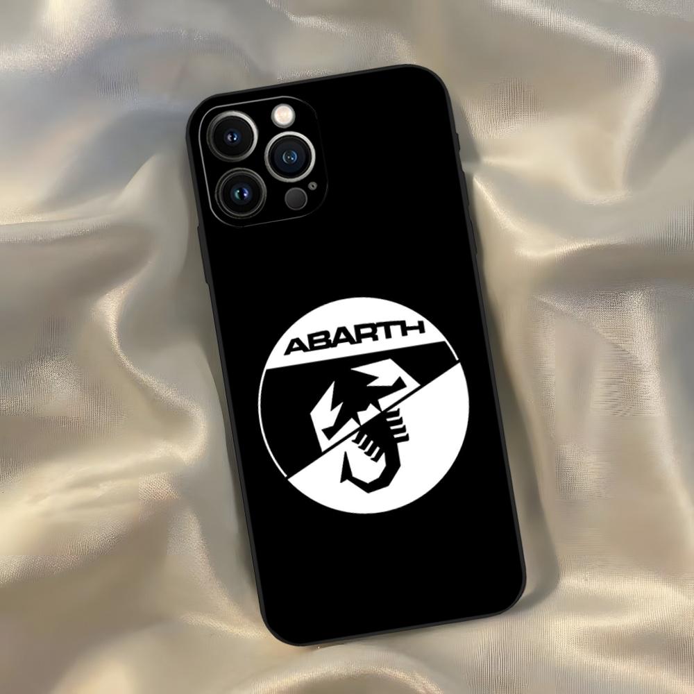 ABARTH Italy Car Phone Case for Iphone 16 15 14 13 12 11 Pro Max Xr X Xs Mini 8 Plus SE 2022 Black Soft Silicone Cover