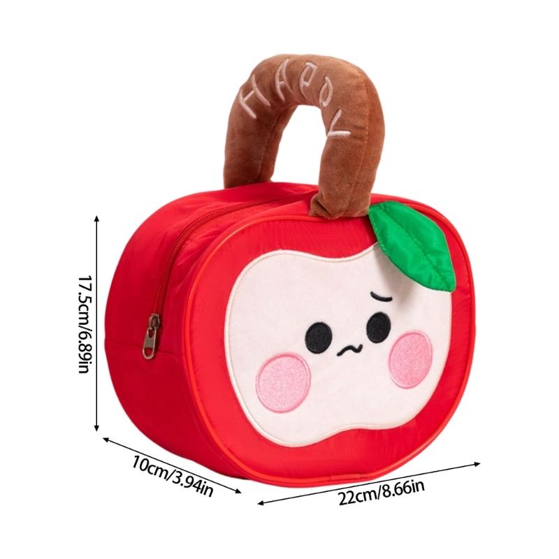 Polyester Water Resistant Apples Designs Bag Spacious Organizer for Organizing Makeup Sweets Travel Essential