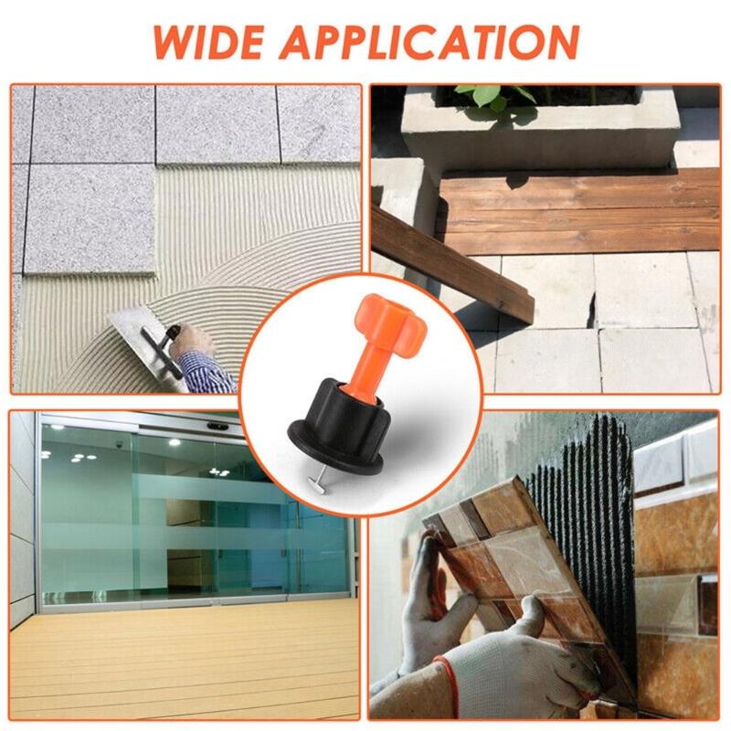 50/151 szt. Regulowany dystans do płytek ceramicznych z klinem pozycjonującym i etykietą pozycjonującą dla profesjonalnych płytek podłogowych i ściennych