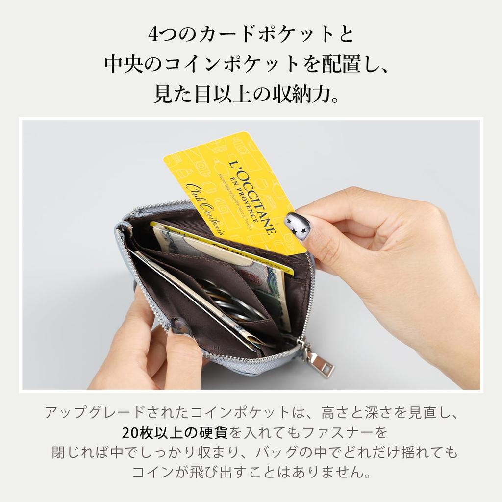 Slim Mini Wallet with Genuine Large Coin Travel Mini Pouch [imeetu] L-Shaped Zipper, Leather, Capacity, Purse, Thin, Lightweight, Slim, Compact,